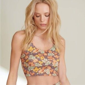 Veronica Beard Orange Floral Crop Top